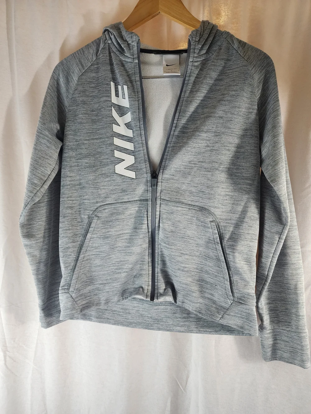 Nike Boy's Light Gray Full-Zip Hoodie Jacket L